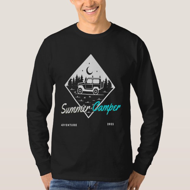 Hiking Camping Graphic Summer Camper hippie Vibes T-Shirt (Vorderseite)