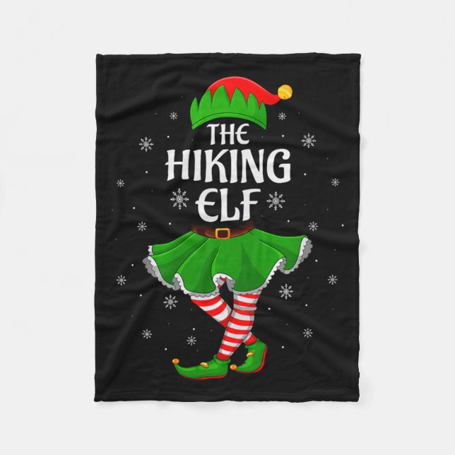 Hiking Elf Christmas Family Girls Women Elf Squad  Fleecedecke (Vorderseite)