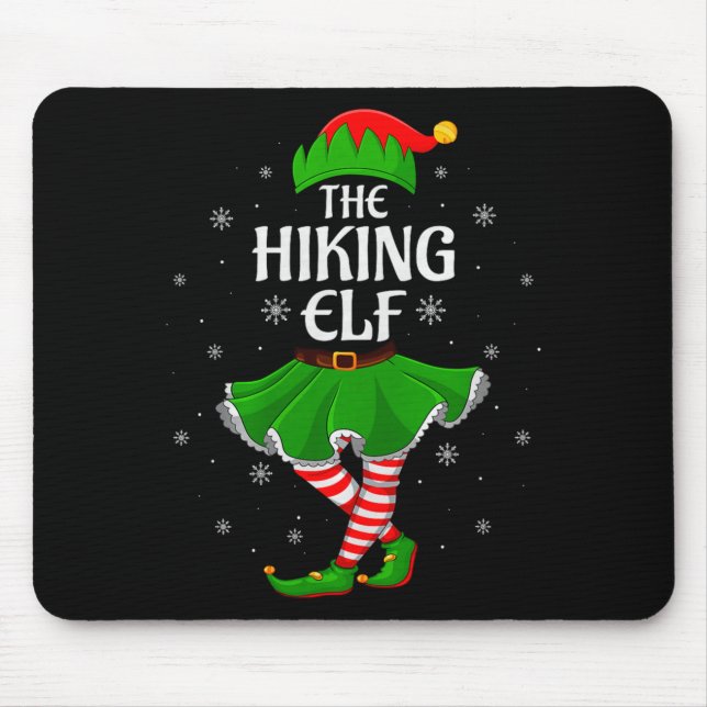 Hiking Elf Christmas Family Girls Women Elf Squad  Mousepad (Vorne)