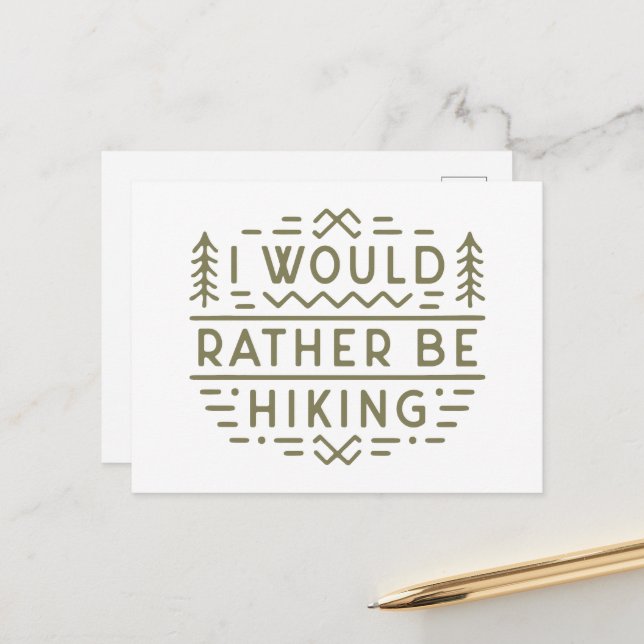 Hiking funny quotes outdoorsy vintage aesthetic postkarte (Vorderseite/Rückseite Beispiel)