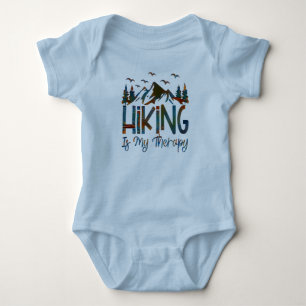 Hiking Is My Therapy, Funny Hiking Baby Bodysuit Strampler