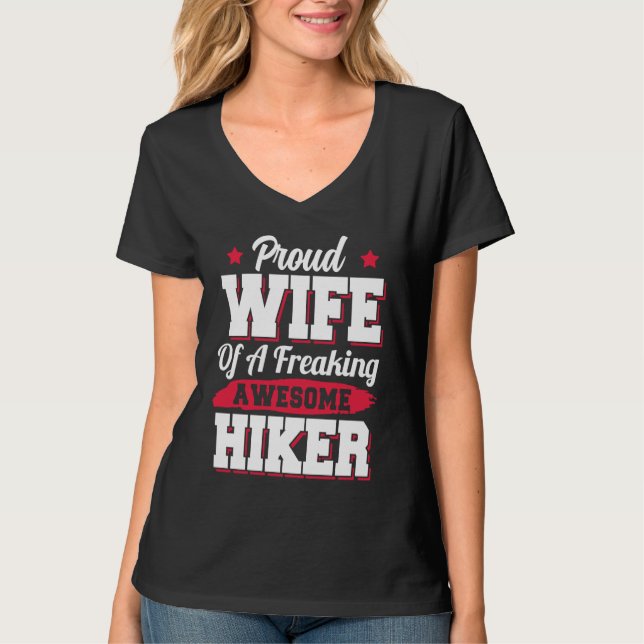 Hiking Mountain Hike Hiker Wife T-Shirt (Vorderseite)