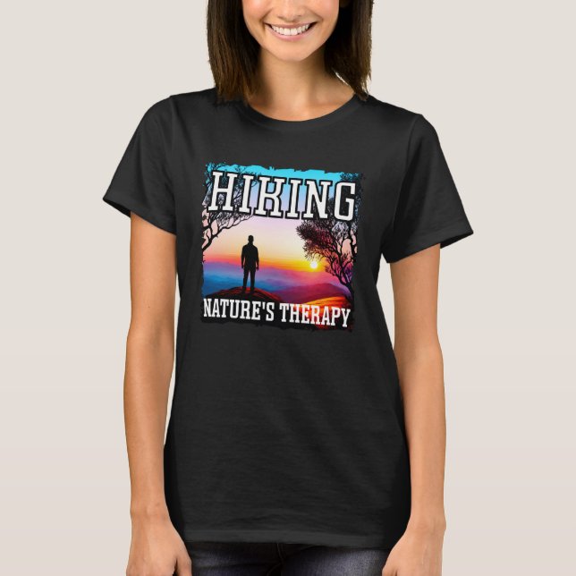 Hiking nature s therapy sunset hiking T-Shirt (Vorderseite)