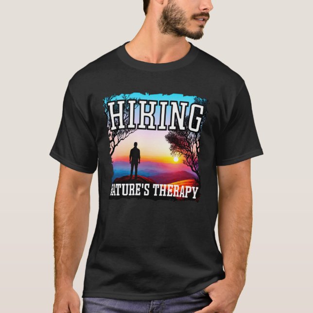 Hiking nature s therapy sunset hiking T-Shirt (Vorderseite)