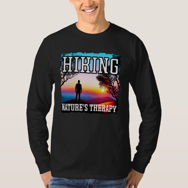 Hiking nature s therapy sunset hiking T-Shirt (Vorderseite)
