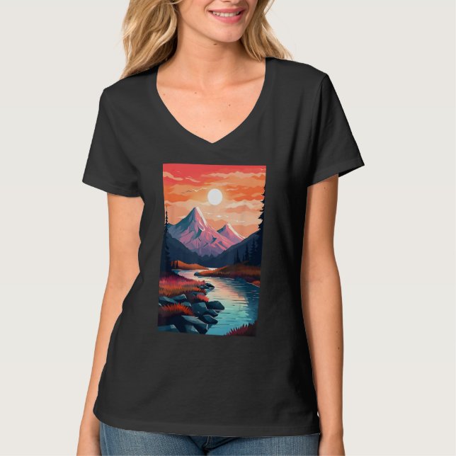 Hiking outdoor mountains landscape T-Shirt (Vorderseite)