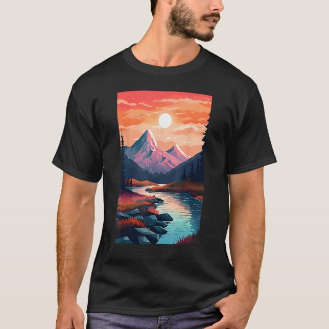 Hiking outdoor mountains landscape T-Shirt (Vorderseite)