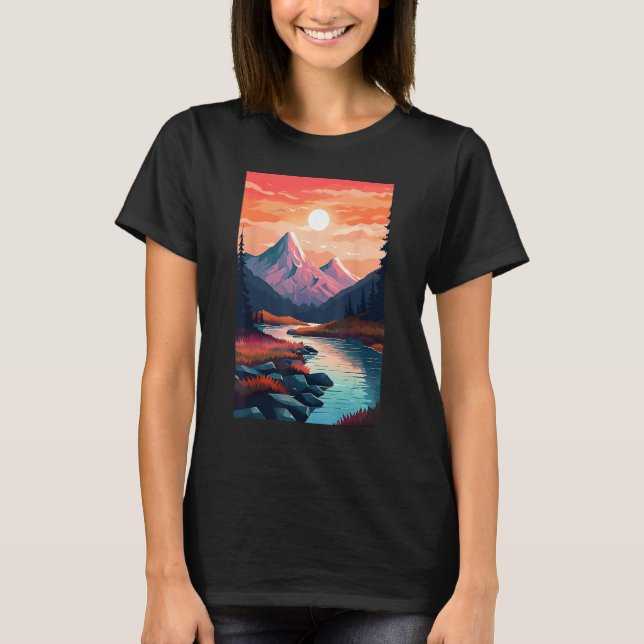 Hiking outdoor mountains landscape T-Shirt (Vorderseite)