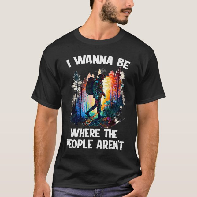 Hiking pilgers no people peace alone walking T-Shirt (Vorderseite)