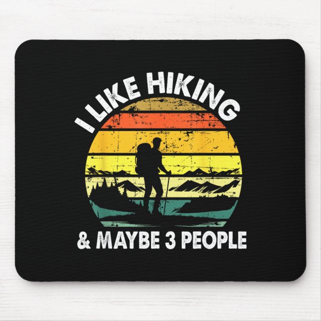 Hiking Tee For Men Women Outdoorsy Hiker Hiking  Mousepad (Vorne)