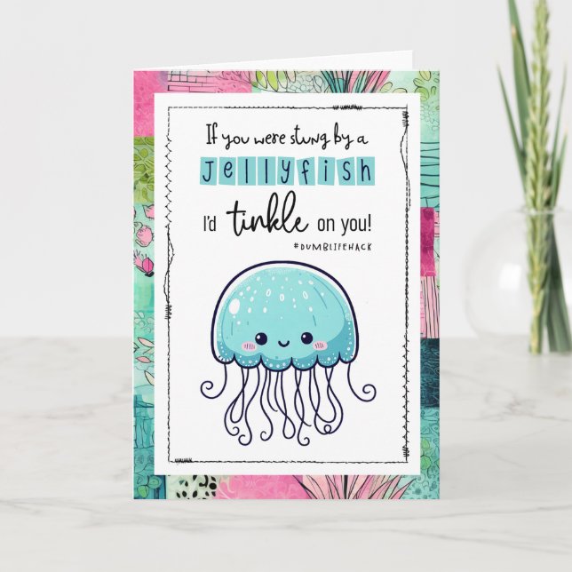 Hilarious BFF Jellyfish Here For You Friend  Karte (Vorderseite)