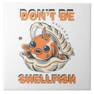 Hilarious Fisch in einer Muschel-Kunst Fliese