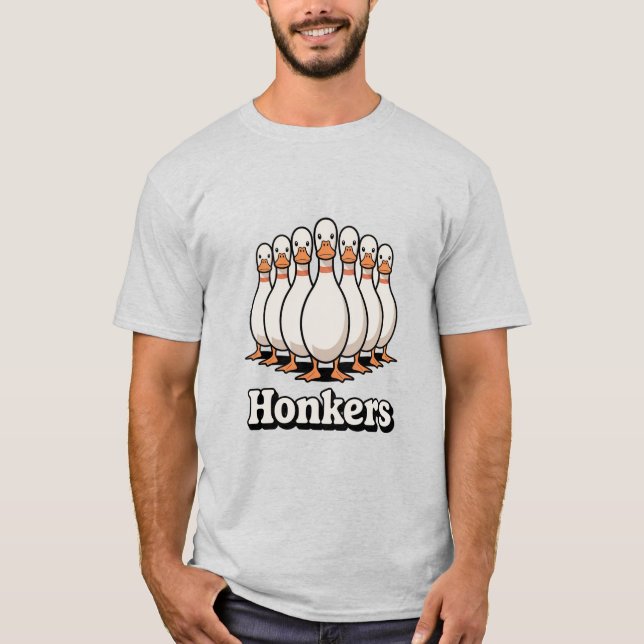 Hilarious Honkers Geese Funny Goose Meme T-Shirt (Vorderseite)