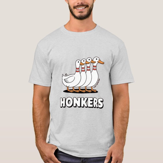 Hilarious Honkers Geese Funny Goose Meme T-Shirt (Vorderseite)