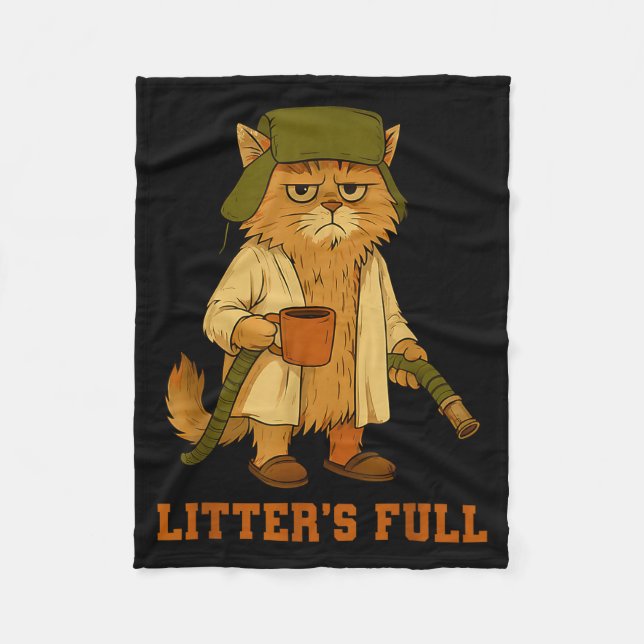 Hilarious Litter’s Full Funny Coffee Cat Lovers Ch Fleecedecke (Vorderseite)