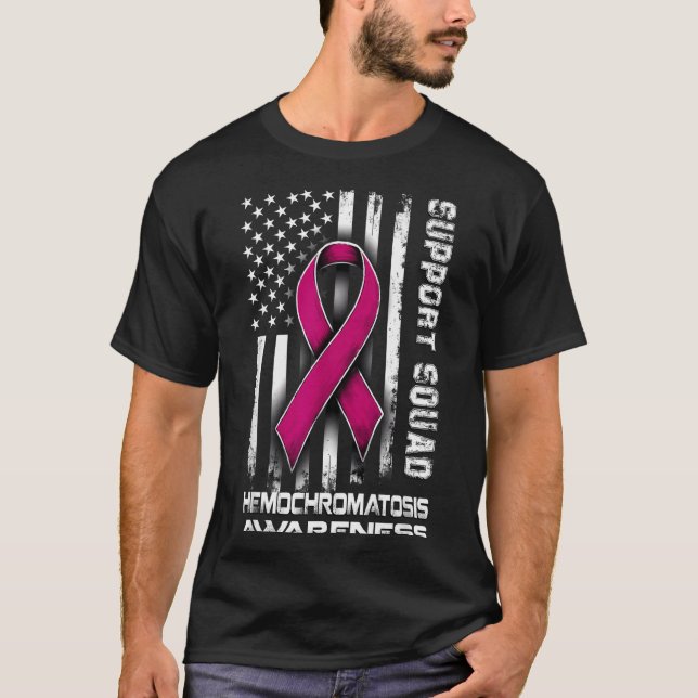 Hilarious Support Squad Hemochromatosis Awareness T-Shirt (Vorderseite)