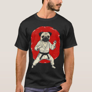 Hilarische Pug-Karate-Judo-Kunst mit japanischer F T-Shirt