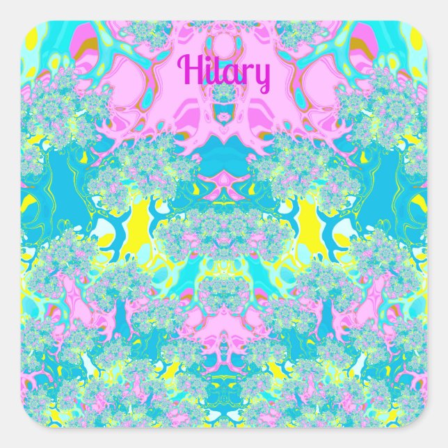 HILARY ~ PASTEL PERFEKTION ~ QUADRATISCHER AUFKLEBER (Vorderseite)