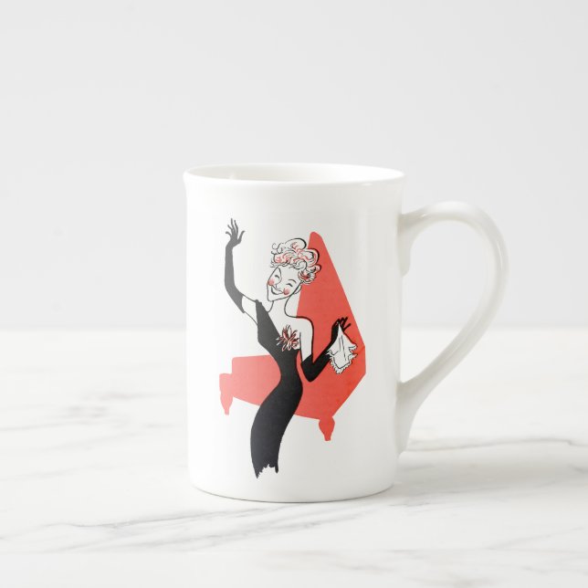 Hildegarde Karikatur-Tasse Prozellantasse (Rechts)