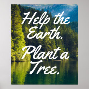 Hilf der Erde! Pflanze ein Baum.   Baumplakat Gere Poster