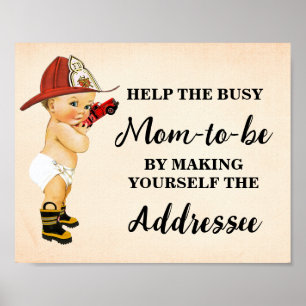 Hilf Mama, sich selbst zu adressieren Baby Firefig Poster