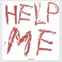 Hilf mir Blut Halloween Aufkleber