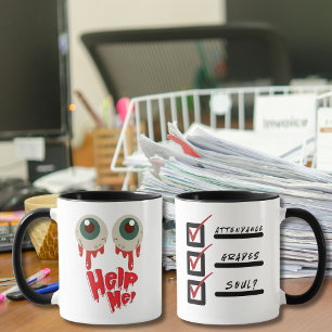 Hilf Mir Halloween Lehrer Zombie Augen Tasse