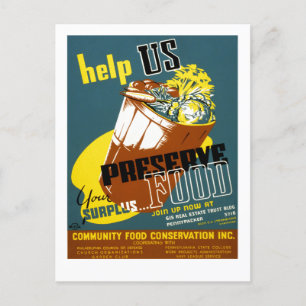 Hilfe bei der Erhaltung von Nahrungsmitteln Postkarte