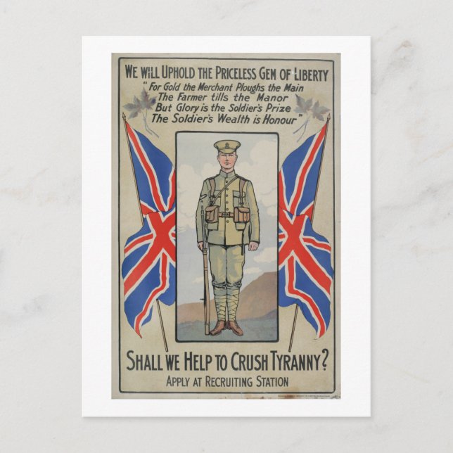 Hilfe bei der Zerschlagung von Tyranny_Propaganda- Postkarte (Vorderseite)