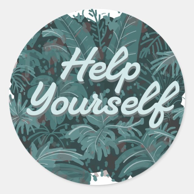 Hilfe dich selbst runder aufkleber (Vorderseite)