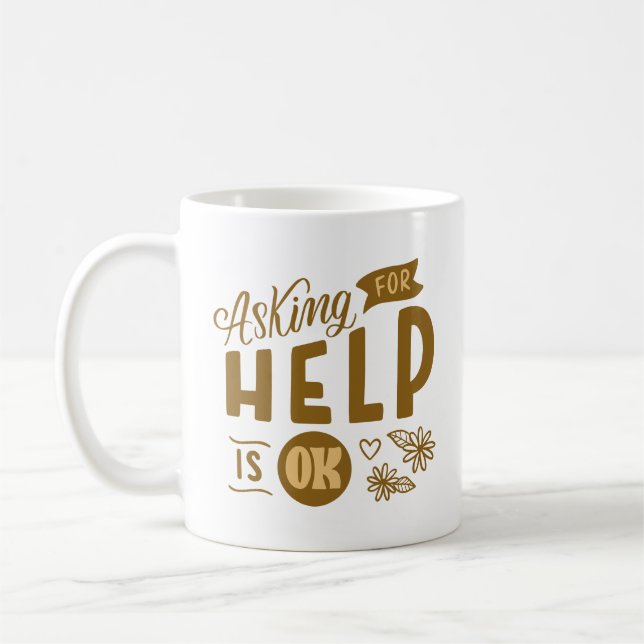 Hilfe fragen ist ok kaffeetasse (Links)