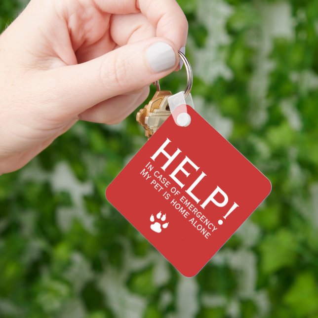 Hilfe für den Notkontakt von Begleitern bei Zuhaus Schlüsselanhänger (Hand)