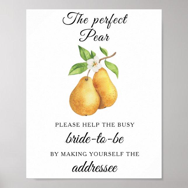 Hilfe für die Braut zur Hochzeitsparty der Birnen  Poster (Vorne)