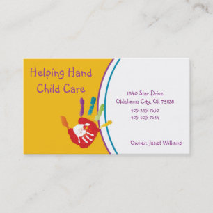 Hilfe für die Hand-Kind-Betreuungskarte Visitenkarte