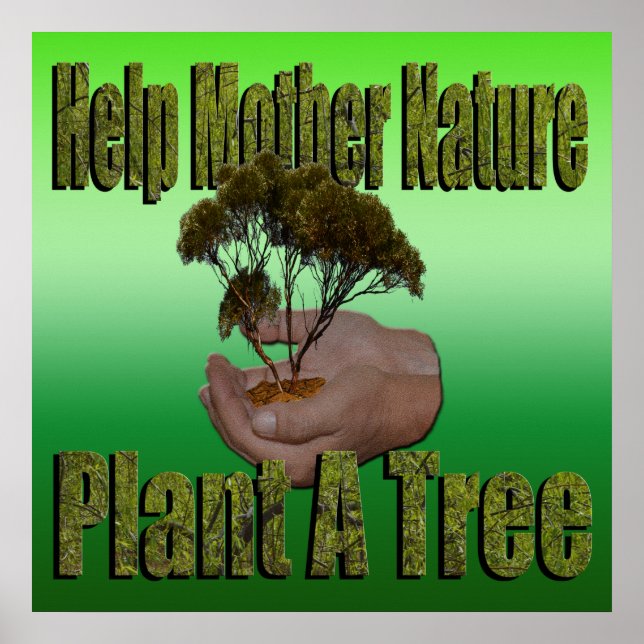 Hilfe für die Pflanze eines Tree-Logos der Mutter  Poster (Vorne)