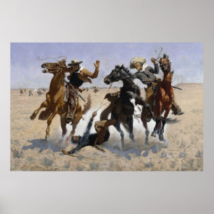 Hilfe für einen Kameraden von Frederic Remington Poster