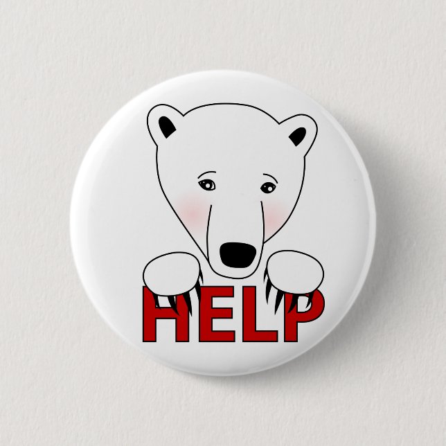 Hilfe für Eisbär-Knopf Button (Vorderseite)