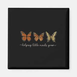 Hilfe für kleine Köpfe wachsen Schmetterling Retro Magnet