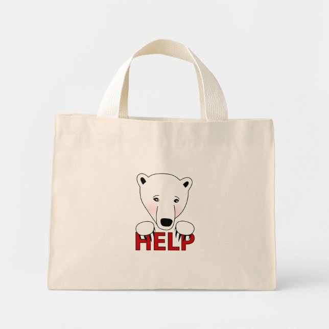 Hilfe für Polar Bear Bag Mini Stoffbeutel (Vorne)