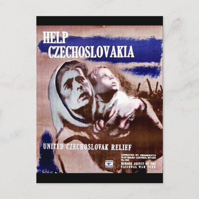 Hilfe für Tschechoslowakei Postkarte (Vorderseite)