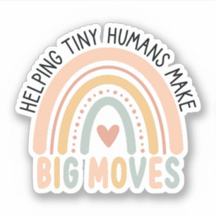 Hilfe für winzige Menschen, um große Bewegung Kind Aufkleber