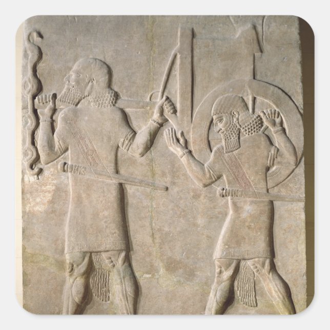 Hilfe für zwei Soldaten Quadratischer Aufkleber (Vorderseite)