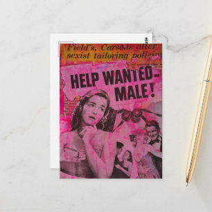 Hilfe gesucht männlich Mixed Media Collage Postkarte