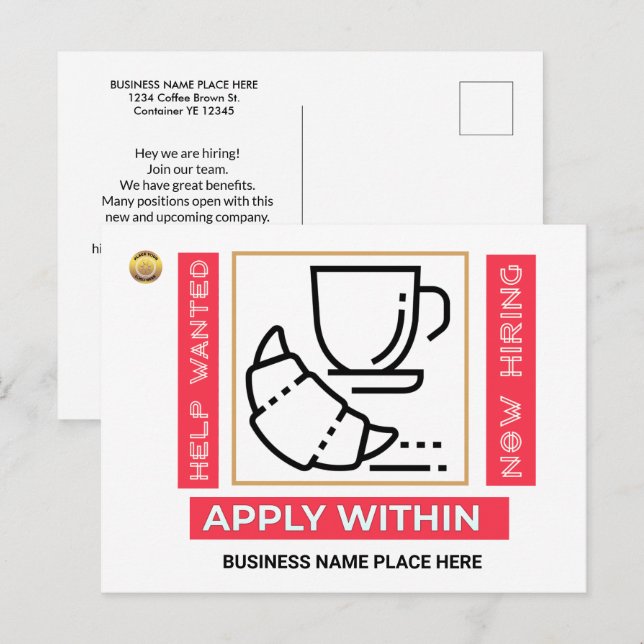 Hilfe Gewollt Jetzt Logobewerbung individuell eins Postkarte (Vorne/Hinten)