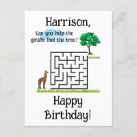 Hilfe-Giraffen finden drei Geburtstagsmaze Puzzle