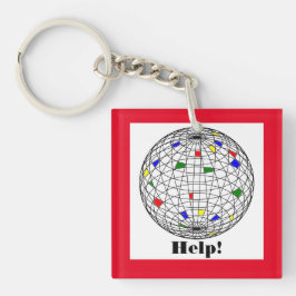 Hilfe, globale Erwärmung, personalisiert Schlüsselanhänger