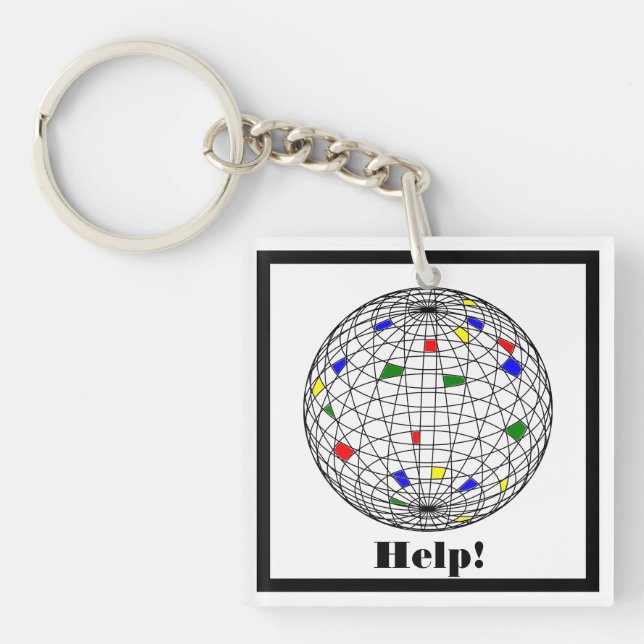 Hilfe, globale Erwärmung, personalisiert Schlüsselanhänger (Vorderseite)