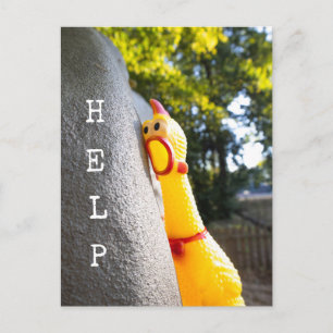 Hilfe Gummihuhn Postkarte