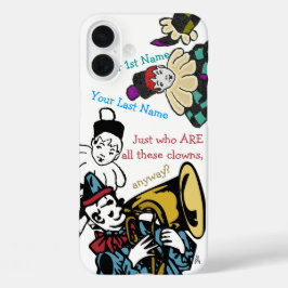 Hilfe! Ich bin von Clowns umgeben! -Personalisiert iPhone 16 Plus Hülle