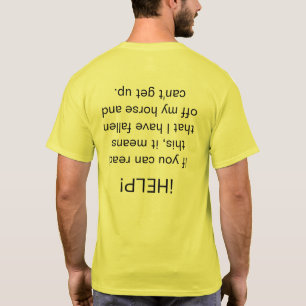 "HILFE!" Kopfüber Gefallener Reiter Reitsport Humo T-Shirt